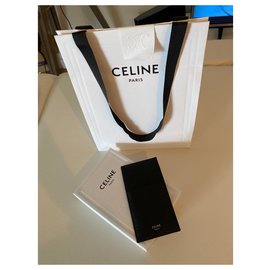 Céline-Tarjetero de piel granulada-Negro