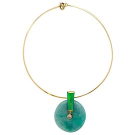 Pendente Roland Schad in oro giallo, Diamants, giadeite e opale. Altro