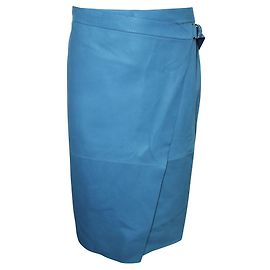 Loro Piana Blauer Lammfellrock Blau