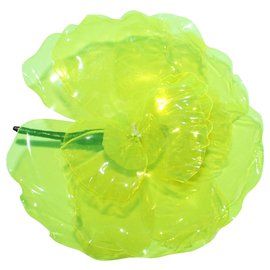 Chanel-Plastic Neon Camellia Brooch-Green