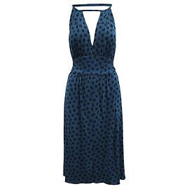 Marc by Marc Jacobs Dunkelblaues Midikleid mit Blumendruck Blau