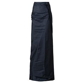 Lanvin Saia longa drapeada com babados Preto