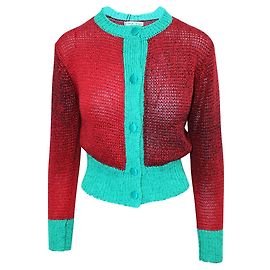 Tsumori Chisato Cardigan spesso rosso e verde Rosso
