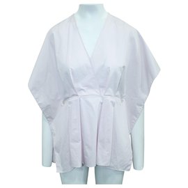 Hermès-Lilac Deep V-neckline Loose Fitting Top-Pink