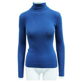 Calvin Klein-205W39NYC Cobalt Blue Turtle Neck-Blue
