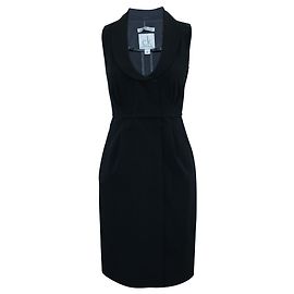 Calvin Klein Klassisches schwarzes Kleid mit rundem Ausschnitt Schwarz