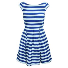 Kate Spade-Casual Blue and White Striped Dress-Blue