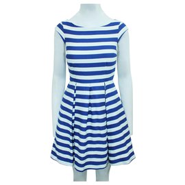 Kate Spade-Casual Blue and White Striped Dress-Blue