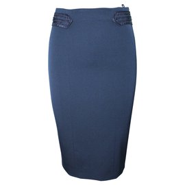 Emporio Armani-Painéis de cintura de renda azul marinho-Azul,Azul marinho