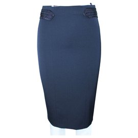 Emporio Armani-Dunkelblaue Spitzen-Taillenverkleidungen-Blau,Marineblau