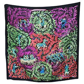 Hermès Lenço de seda La Promenade de Platon Multicor
