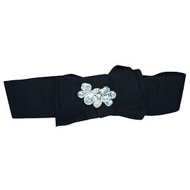 Dolce & Gabbana Black Belt with Crystal Embellishment Black