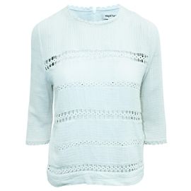 Magali Pascal Blusa Blanca con Bordado Blanco
