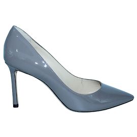 Jimmy Choo Romy 85 Lacklederpumpen Grau
