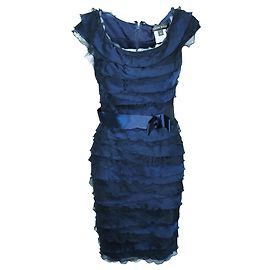 Tadashi Shoji Robe superposée bleu marine Bleu Bleu Marine