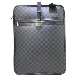 Louis Vuitton-Louis Vuitton Gray Damier Graphite Pegase 55-Black,Grey