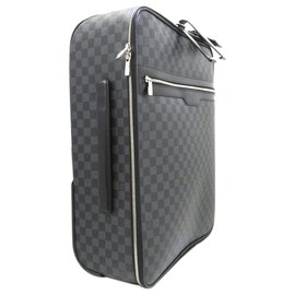 Louis Vuitton-Louis Vuitton Gray Damier Graphite Pegase 55-Black,Grey