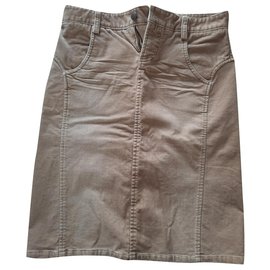 Armani Exchange-Armani exchange - velvet skirt (belge)-Beige