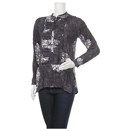 Blusa Bitte Kai Rand cinza de viscose e linho Cinza