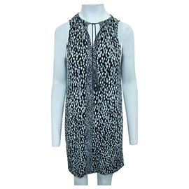 Michael Kors-Black and White Print Dress-Black