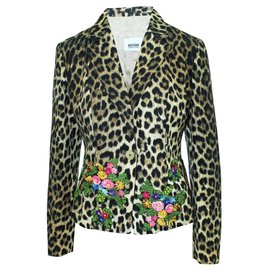 Moschino Cheap And Chic Blazer con stampa leopardata e ricamo Multicolore