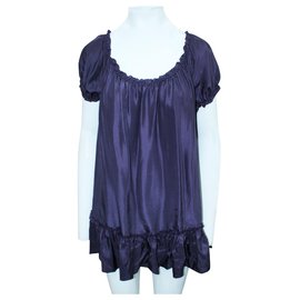 Autre Marque-Purple silk dress-Purple