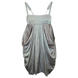 By Malene Birger Brown Silky Cocktail Dress with Studs Brown