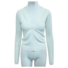 Vince-Ivory Zipped Sweater-White,Cream