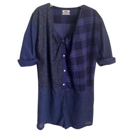 Acne-Cotton jumpsuit-Blue