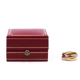 Cartier-Cartier 18K 750 Tamaño tricolor del anillo de la trinidad 50-Multicolor