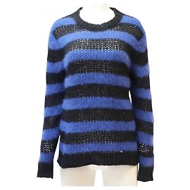 Marc by Marc Jacobs Suéter listrado azul e preto angorá Azul Azul marinho