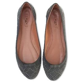 Alaïa Ballerines cloutées noires Gris