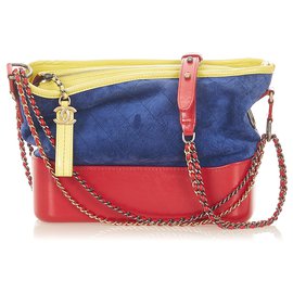 Chanel-Chanel Blue Medium Gabrielle Suede Shoulder Bag-Blue,Multiple colors