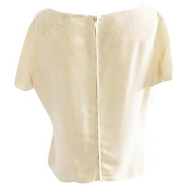 Chanel-Camisa de poliéster marfil-Blanco,Crudo