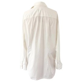 Fendi-Camicia a maniche lunghe in cotone bianco-Bianco