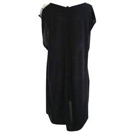 Givenchy-Vestido preto enfeitado-Preto