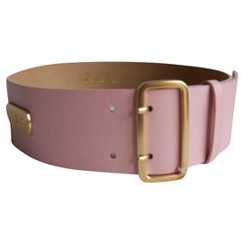 Cinto de couro verdadeiro MAX MARA Rosa