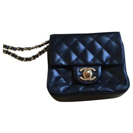 Chanel Black Leather Handbag Black