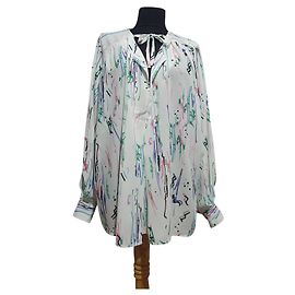 Isabel Marant scribble print stretch silk blouse Multiple colors