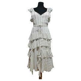 Vestido Needle & Thread Marfil Viscosa Blanco Otro