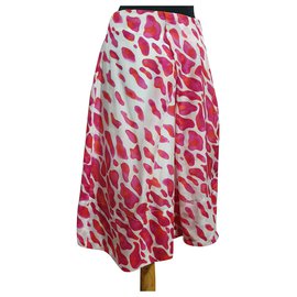Gonna midi Hugo Boss in seta e cotone multicolore Multicolore