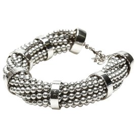 Céline-Celine Silver Faux Pearl Bracelet-Silvery