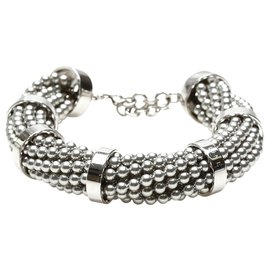 Céline-Celine Silver Faux Pearl Bracelet-Silvery