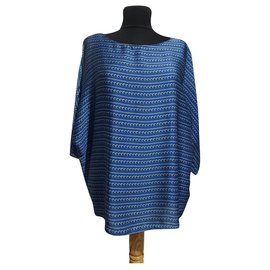 Michael Kors Blue Polyester Top L Blue