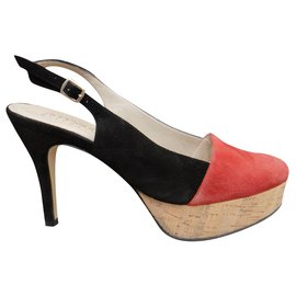 Autre Marque escarpins slingback Accessoire Diffusion p 39,5 Noir Corail