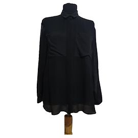& Other Stories Seidenhemd Schwarz Transparent Schwarz