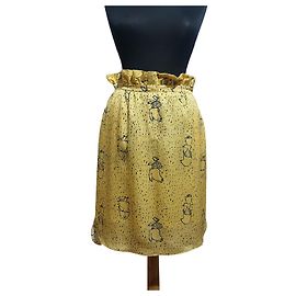 Jupe midi en soie jaune Jc De Castelbajac Jaune
