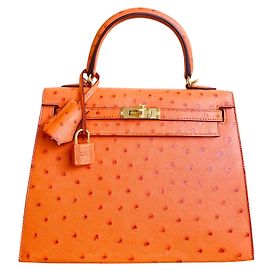 Hermès KELLY II mandarino arancione struzzo Arancione