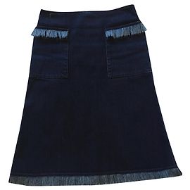 Jeansrock mit Fransen von LOUIS VUITTON Blau