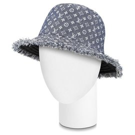 Louis Vuitton-Reversible Monogram Denim Bobbygram Bucket Hat Fisherman Cap 8601469S-Other